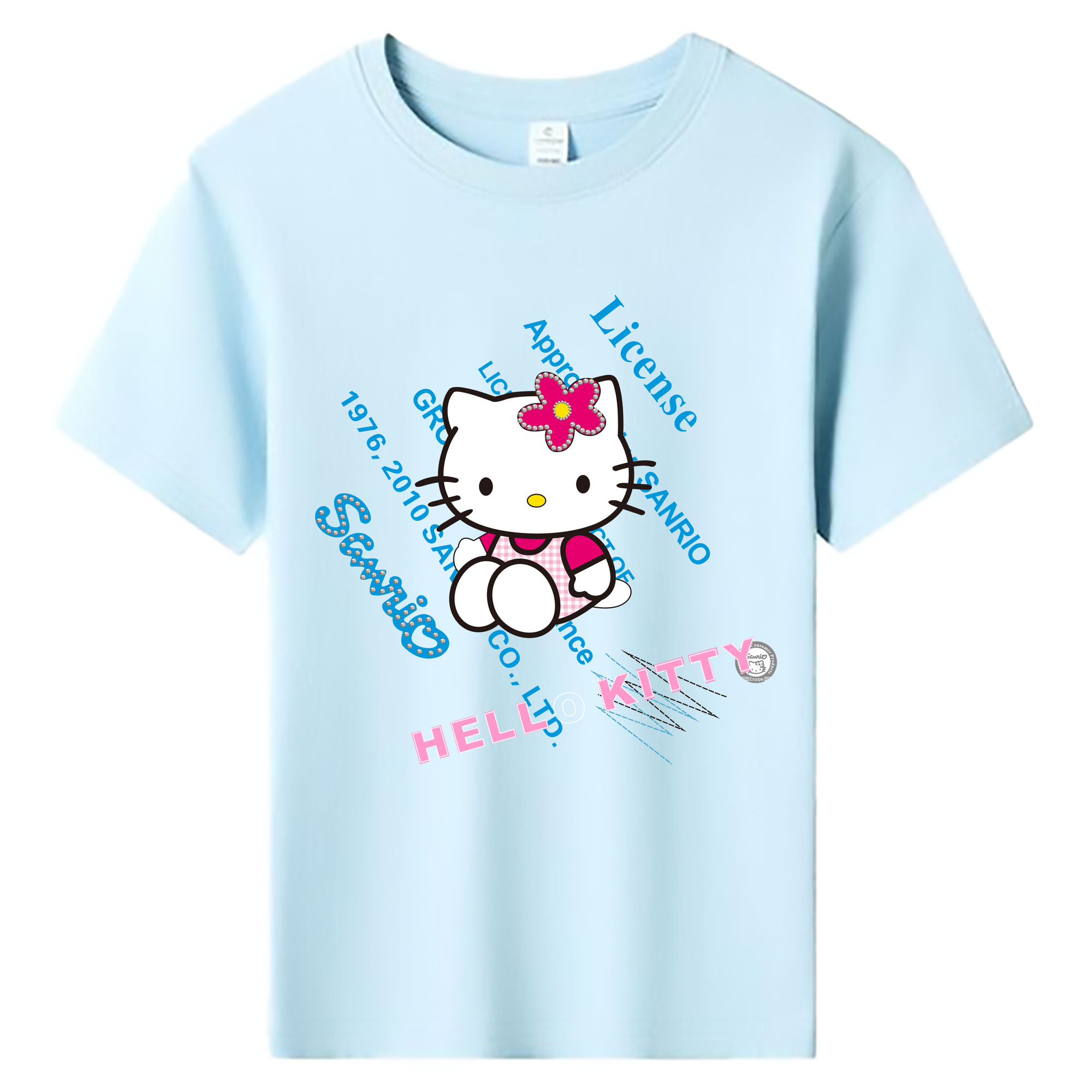（画像用） Hello Kitty ハローキティ 綿100％キッズTシャツ（フロントプリント）